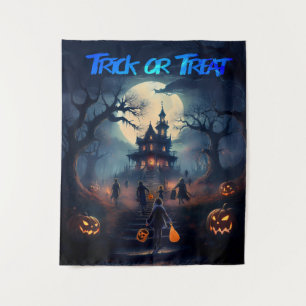 Prettig Halloween Geheugensteuntje voor Trick-or-T Wandkleed