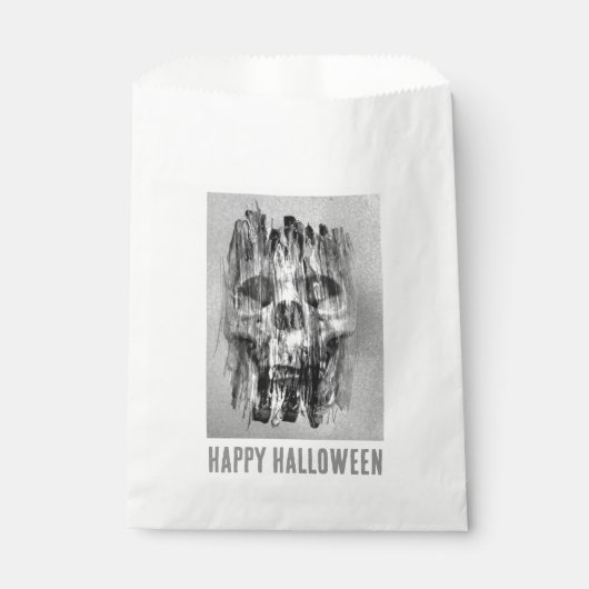 Prettig Halloween. Getergde schedel Bedankzakje (Voorkant)