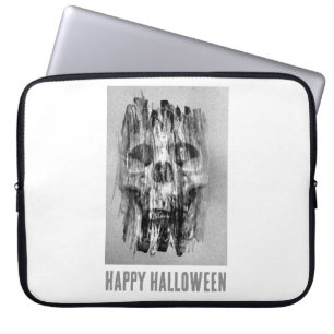 Prettig Halloween. Getergde schedel Laptop Sleeve