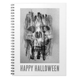 Prettig Halloween. Getergde schedel Notitieboek