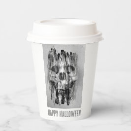 Prettig Halloween. Getergde schedel Papieren Bekers
