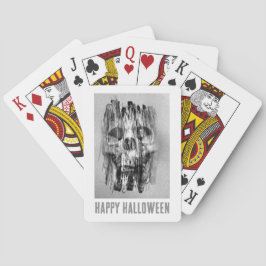 Prettig Halloween. Getergde schedel Pokerkaarten