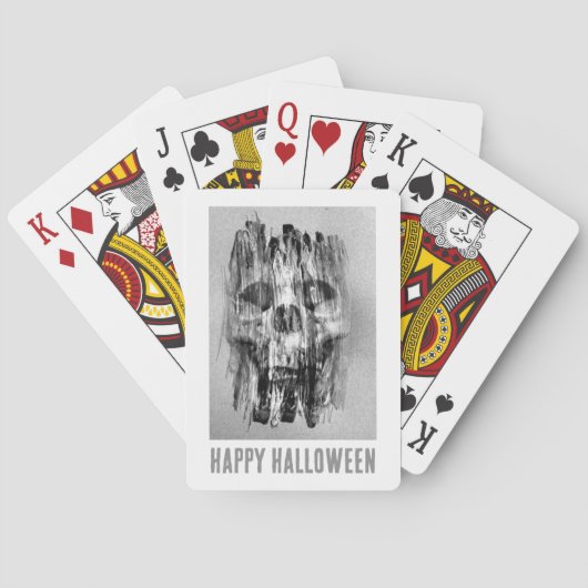 Prettig Halloween. Getergde schedel Pokerkaarten (Achterkant)