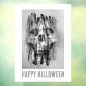 Prettig Halloween. Getergde schedel Raamsticker (Vel 3)