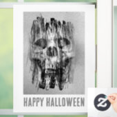 Prettig Halloween. Getergde schedel Raamsticker (Huis)