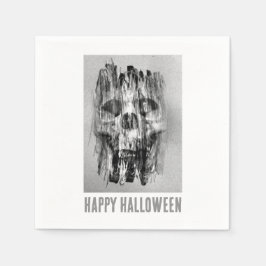 Prettig Halloween. Getergde schedel Servet