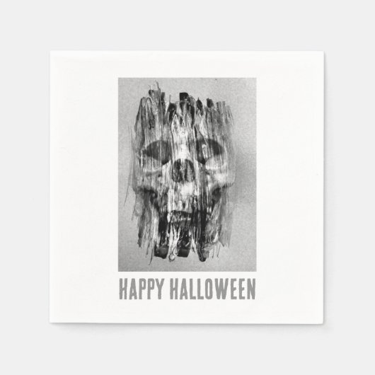 Prettig Halloween. Getergde schedel Servet (Voorkant)