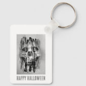 Prettig Halloween. Getergde schedel Sleutelhanger (Achterkant)