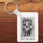 Prettig Halloween. Getergde schedel Sleutelhanger (Voorkant)