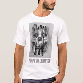 Prettig Halloween. Getergde schedel T-shirt