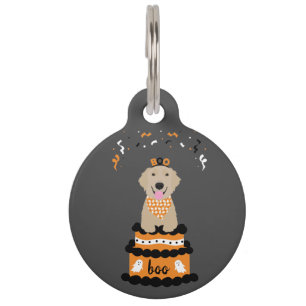 Prettig Halloween Gouden Retriever Spookachtige Ge Huisdierpenning