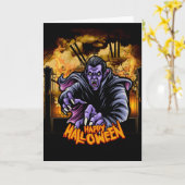 Prettig Halloween graf kaart (Gele Bloem)