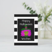 Prettig Halloween Grappige Boosaardige Heks Citate Briefkaart (Staand voorkant)