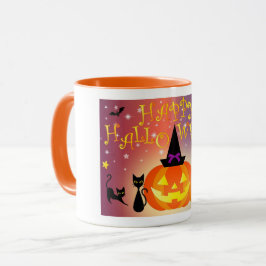Prettig Halloween Grappige Helder Pompoms Feest Mok