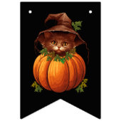 PRETTIG HALLOWEEN GRAPPIGE KAT POMPOEN VLAGGETJES (Eerste vlag)