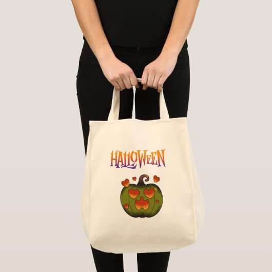 Prettig Halloween grappige Pompoen Tote Bag (Voorkant (product))