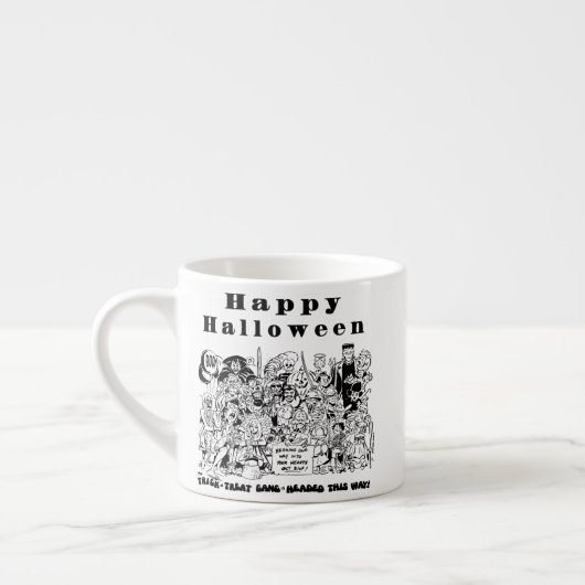 Prettig Halloween Grappige Spookachtige Enge Heks Espresso Kop (Links)