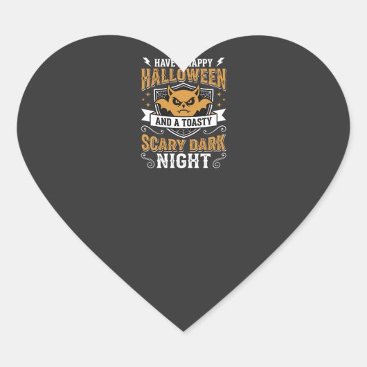 Prettig Halloween Griezeldonker Nacht Vectorontwer Hart Sticker (Voorkant)