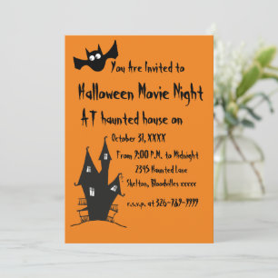 Prettig Halloween Griezelfilm Avond Uitnodiging 