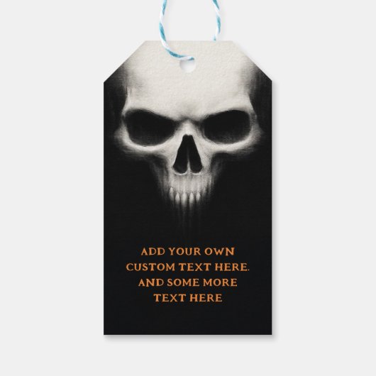 Prettig Halloween griezelige geest schedel zwart o Cadeaulabel (Achterkant)