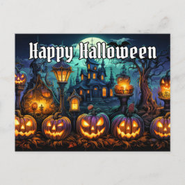 Prettig Halloween | Griezelige Kwaadaardige Pompoe Briefkaart