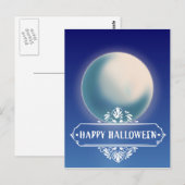 Prettig Halloween Griezelige Maan Briefkaart (Voorkant / Achterkant)