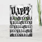 Prettig Halloween Griezelige Ogen Kaart (Voorkant)