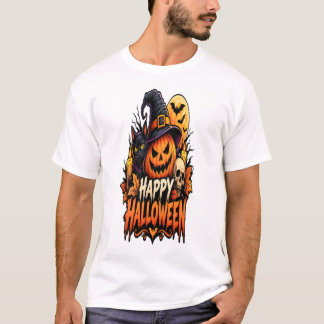 Prettig Halloween Griezelige Pompoen Geesten en He T-shirt