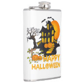 Prettig Halloween Griezelige Pompoen Geesterschouw Heupfles (Rechts)