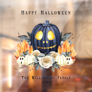 Prettig Halloween Griezelige Samhain Pompoenen Kri Raamsticker