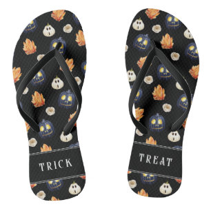 Prettig Halloween Griezelige Samhain Pompoenen Kri Teenslippers