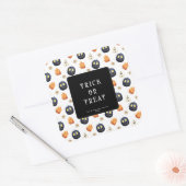 Prettig Halloween Griezelige Samhain Pompoenen Kri Vierkante Sticker (Envelop)