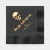 Prettig Halloween griezelige schedel aangepaste na Folie Servetten (Voorkant)