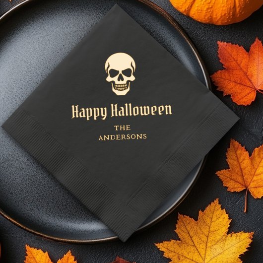 Prettig Halloween griezelige schedel aangepaste na Folie Servetten