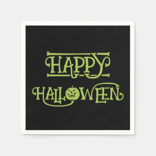 Prettig Halloween Griezelige Zwarte & Groene Let Servet