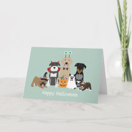 Prettig Halloween Griezels Dierenkostuums Kaart