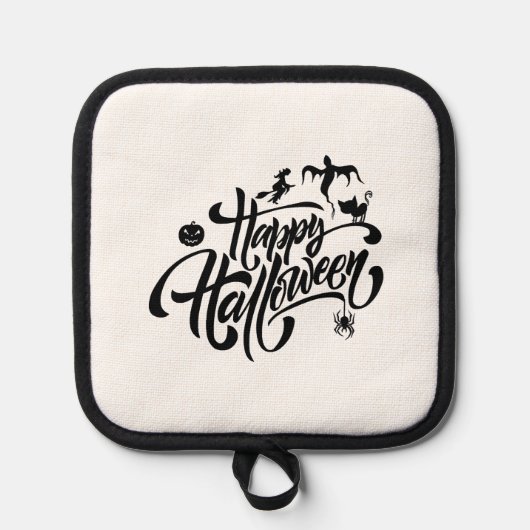 prettig Halloween, Halloween feest, grappig Hallow Pannenlap (Voorkant)