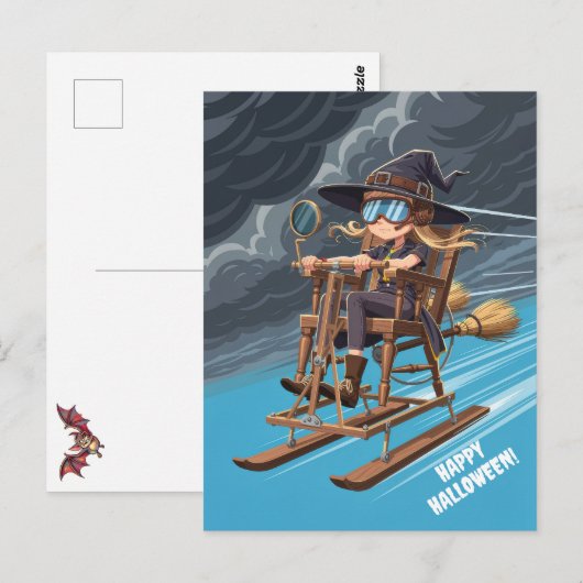 Prettig Halloween Heks Briefkaart (Voorkant / Achterkant)