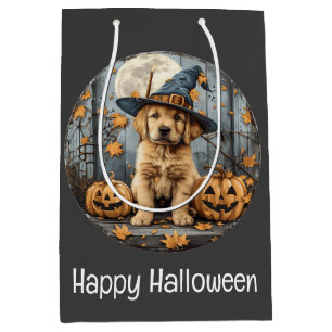 Prettig Halloween Heks Golden Retriever Hond Pompo Medium Cadeauzakje