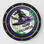 Prettig Halloween Heks Grote Klok (Voorkant)