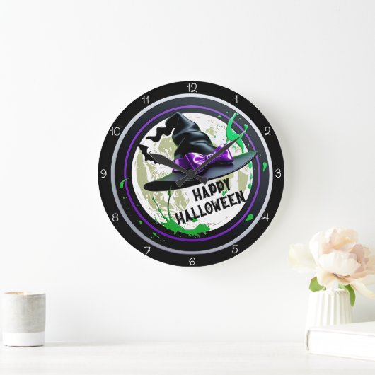 Prettig Halloween Heks Grote Klok (Huis)