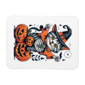 Prettig Halloween Heks Kat Magneet (Horizontaal)