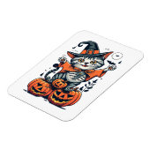 Prettig Halloween Heks Kat Magneet (Linkerzijde)