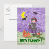 Prettig Halloween Heks Kind Kaart ! (Voorkant / Achterkant)