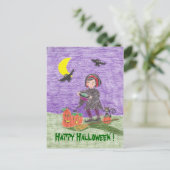 Prettig Halloween Heks Kind Kaart ! (Staand voorkant)