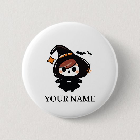 Prettig Halloween Heks Ronde Button 5,7 Cm (Voorkant)
