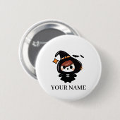 Prettig Halloween Heks Ronde Button 5,7 Cm (Voorkant /achterkant)