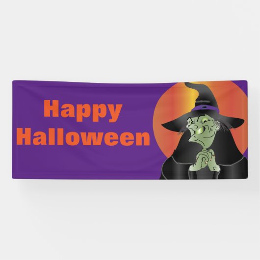 Prettig Halloween Heks Spandoek (Horizontaal)
