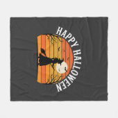 Prettig Halloween Heks Zonsondergang Ontwerp_1 Fleece Deken (Voorkant (Horizontaal))