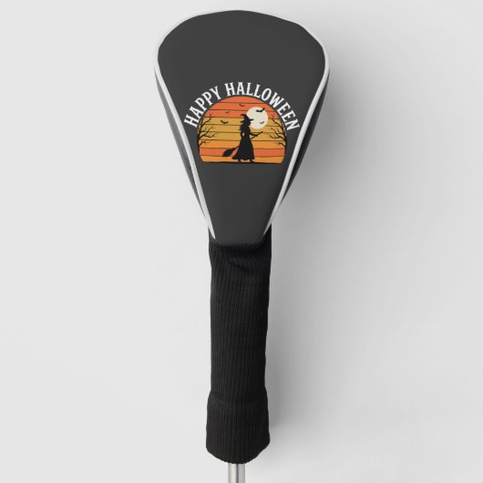 Prettig Halloween Heks Zonsondergang Ontwerp_1 Golfheadcover (Voorkant)